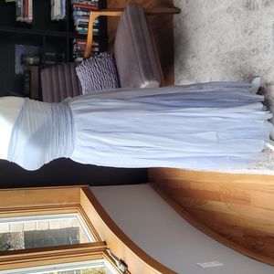 Donna Karen New York silk 2 piece tube top + wrap around skirt.